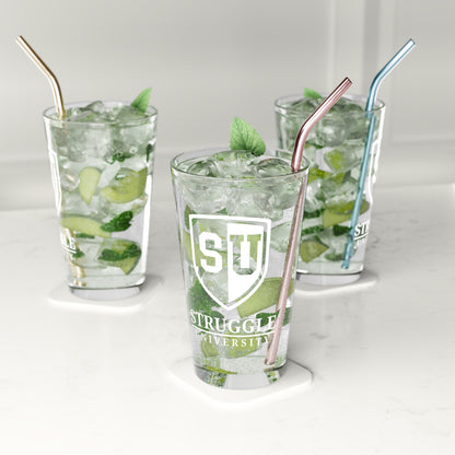 Struggle University Pint Glass, 16oz - Perfect for Graduation Gifts, College Parties, Beer Lovers, Home Bars, and Sports Events