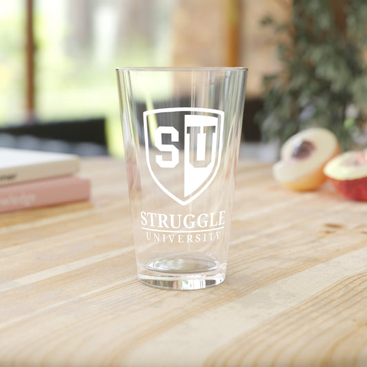 Struggle University Pint Glass, 16oz - Perfect for Graduation Gifts, College Parties, Beer Lovers, Home Bars, and Sports Events