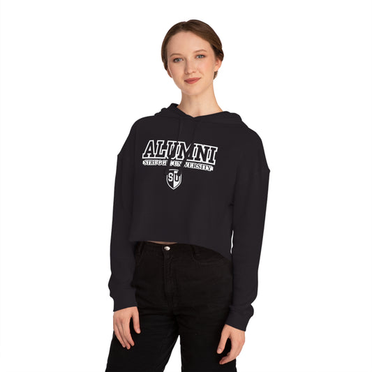 Alumni Cropped Hooded Sweatshirt for Women | Stylish College Spirit Wear, Perfect for Graduation, College Events, Casual Outfits, Gifts