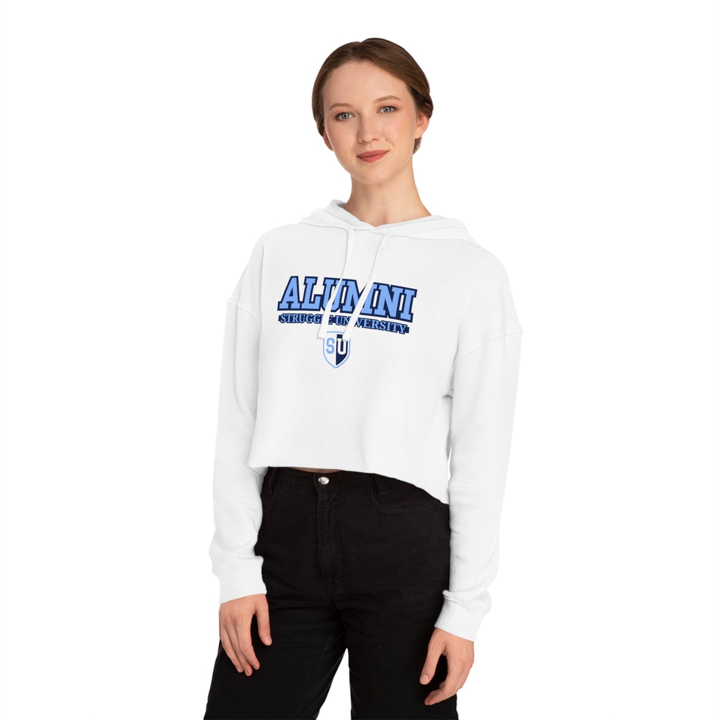 Alumni Cropped Hooded Sweatshirt for Women | Stylish College Spirit Wear, Perfect for Graduation, College Events, Casual Outfits, Gifts