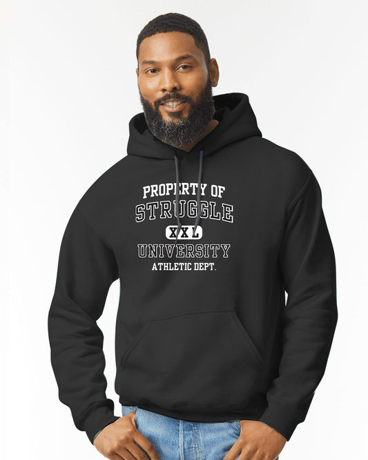 Struggle University Hoodie, Fun College Sweatshirt, School Spirit Gear, Trendy Unisex Outerwear, Graduation Gift, Comfortable Apparel