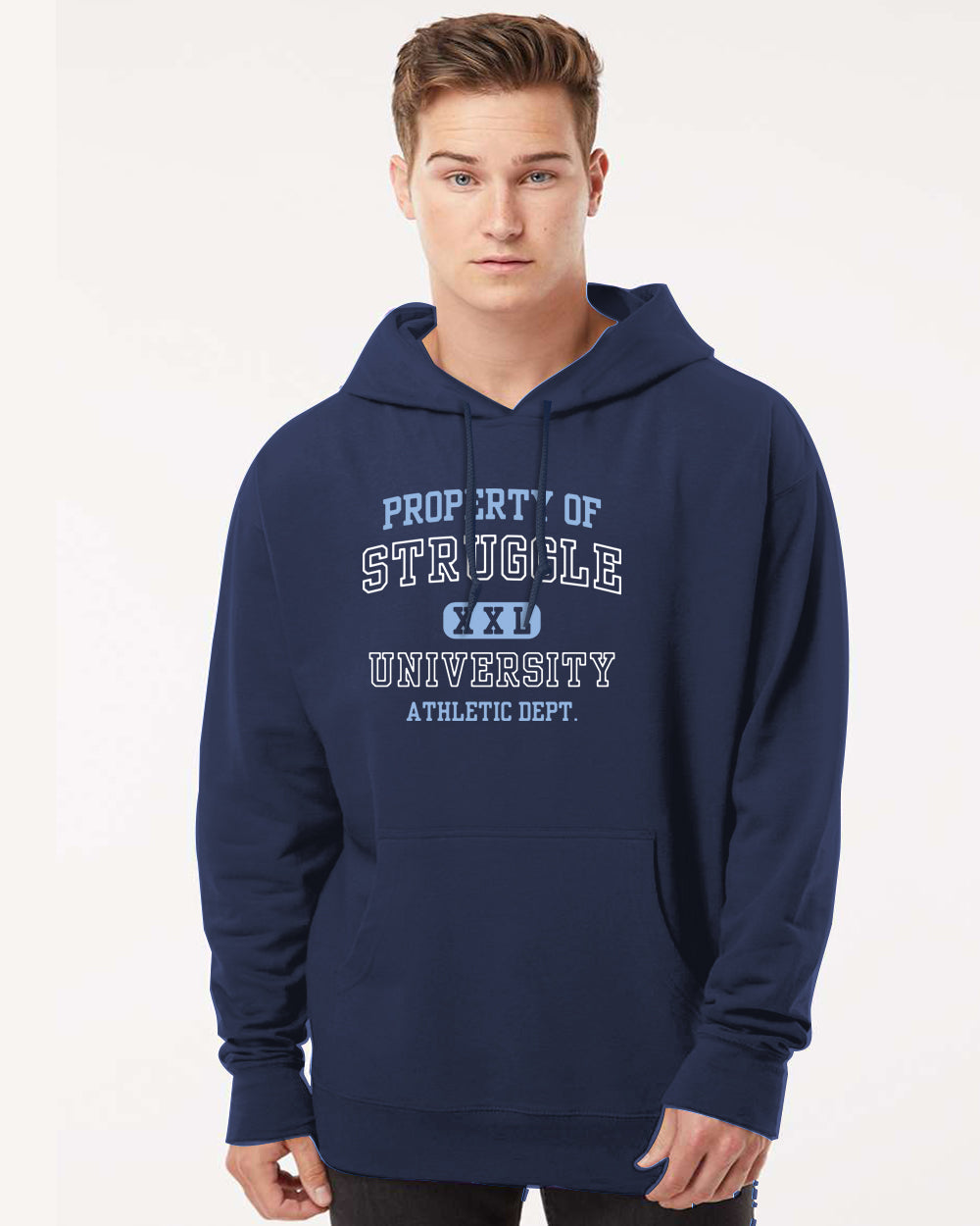 Struggle University Hoodie, Fun College Sweatshirt, School Spirit Gear, Trendy Unisex Outerwear, Graduation Gift, Comfortable Apparel