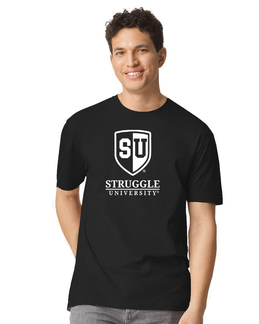 Struggle University Unisex Heavy Cotton Tee, Funny College Shirt, Graduation Gift, Lazy Days Wear, Comfy Everyday T-Shirt