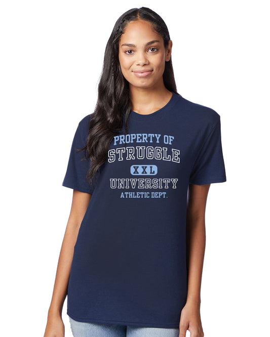 Struggle University Tee, Funny College T-Shirt, Unisex Heavy Cotton Shirt, Casual Wear, Gift for Students